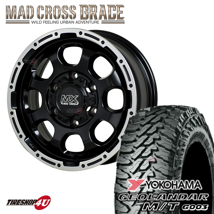 MAD CROSS GRACE 17x8.0J 6/139.7 +20 GB/P YOKOHAMA GEOLANDAR M/T G003 265/ 65R17 ヨコハマ ジオランダー ハイラックス プラド 新品 タイヤ＆アルミホイール4本セット